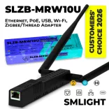SMLIGHT SLZB-MRW10U – Multi-Radio PoE Adapter, Zigbee, Thread, Z-Wave, Matter, fekete (ESP32+CC2674P10+EFR32ZG23)