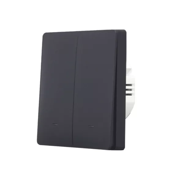 SmartWise B62 UNI Wi-Fi + eWeLink-Remote, 2 áramkörös, gombos villanykapcsoló, fekete
