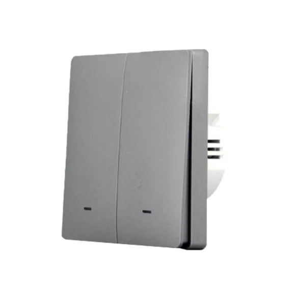 SmartWise B62 UNI Wi-Fi + eWeLink-Remote, 2 áramkörös, gombos villanykapcsoló, szürke