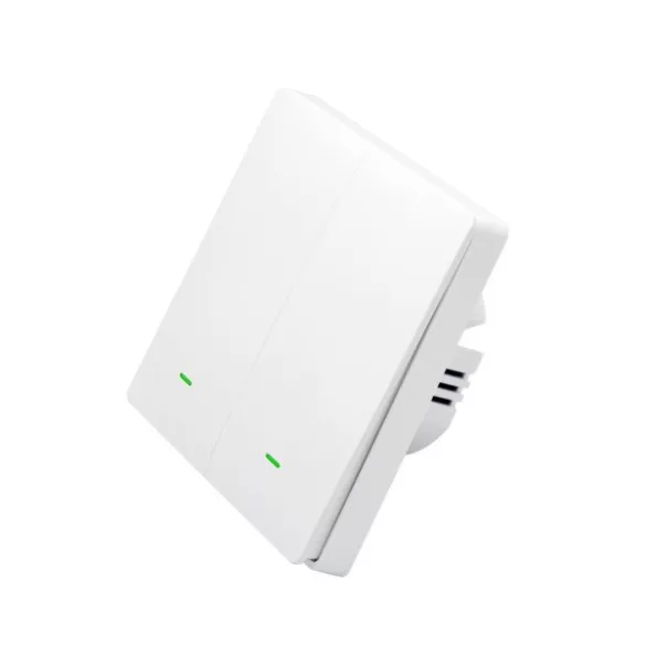 SmartWise B62 UNI Zigbee 3.0 + RF, 2 áramkörös, gombos villanykapcsoló, fehér