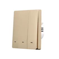   SmartWise B63 UNI Zigbee 3.0 + RF, 3 áramkörös, gombos villanykapcsoló, arany színű