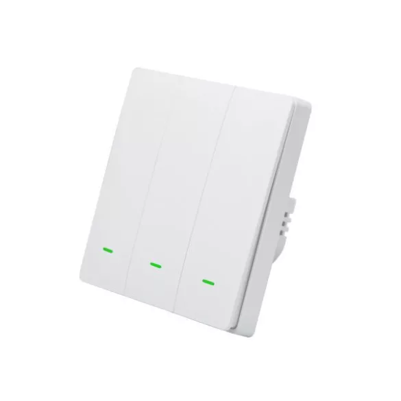 SmartWise B63 UNI Zigbee 3.0 + RF, 3 áramkörös, gombos villanykapcsoló, fehér