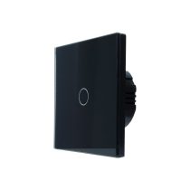   SmartWise T61 UNI Zigbee 3.0 + RF, univerzális bekötésű, 1 áramkörös okos érintőkapcsoló, fekete üveg előlappal