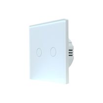   SmartWise T62 UNI Wi-Fi + eWeLink-Remote, univerzális bekötésű, 2 áramkörös, okos érintőkapcsoló, fehér üveg előlappal