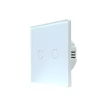   SmartWise T62 UNI Zigbee 3.0 + RF, 2 áramkörös érintőkapcsoló, fehér üveg előlappal