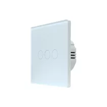   SmartWise T63 UNI Zigbee 3.0 + RF, 3 áramkörös, érintőkapcsoló, fehér üveg előlappal