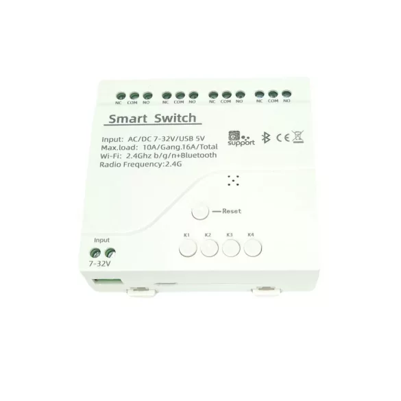 SmartWise 4 áramkörös eWeLink relé, 5V-32V AC/DC, Wi-Fi, eWeLink-Remote