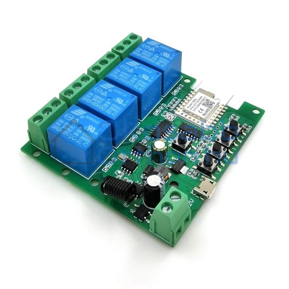 SmartWise 4 áromkörös eWeLink relé, 5V-32V AC/DC, Zigbee, RF