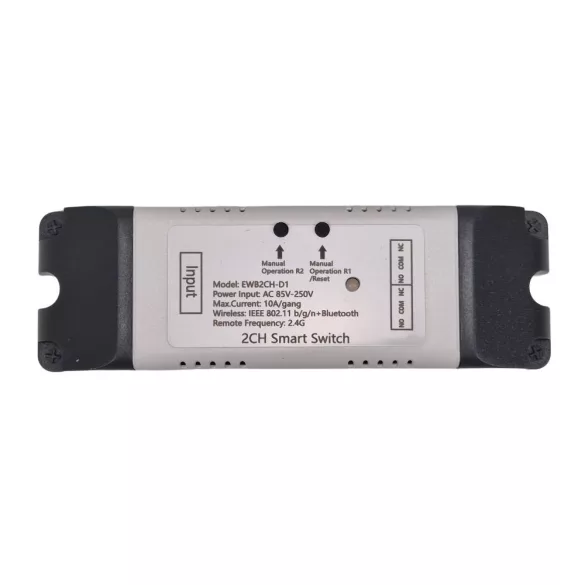 SmartWise 2 áramkörös eWeLink relé, 85V-250V AC, Wi-Fi, eWeLink-Remote
