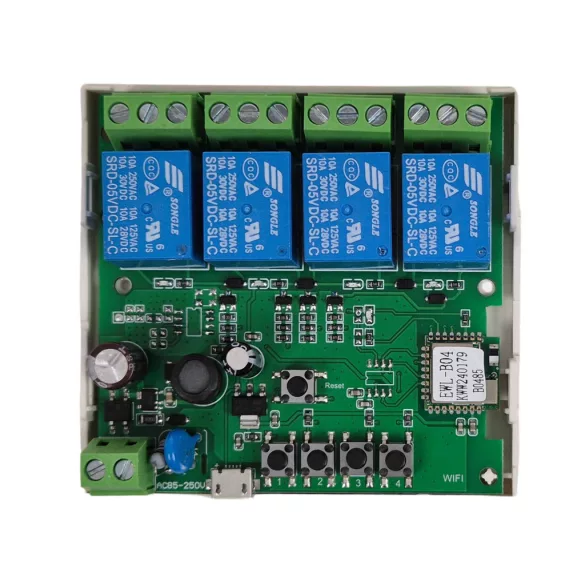 SmartWise 4 áramkörös eWeLink relé, 85V-250V AC, Wi-Fi, eWeLink-Remote