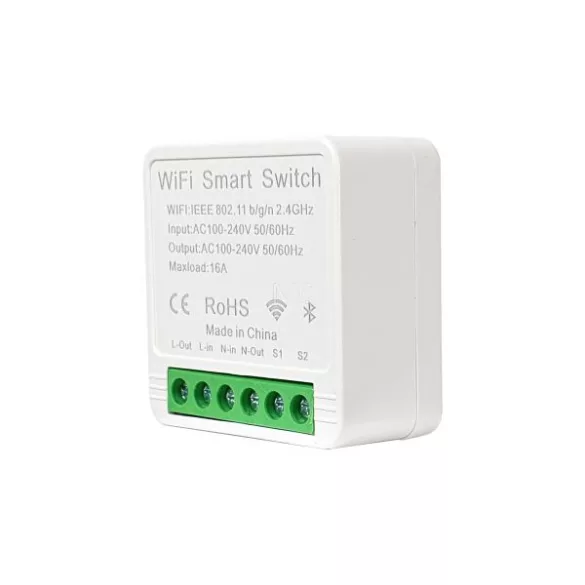 SmartWise Mini BT – 1 áramkörös eWeLink relé, Wi-Fi, eWeLink-Remote