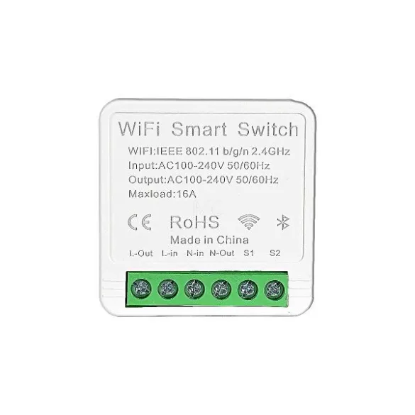 SmartWise Mini BT – 1 áramkörös eWeLink relé, Wi-Fi, eWeLink-Remote