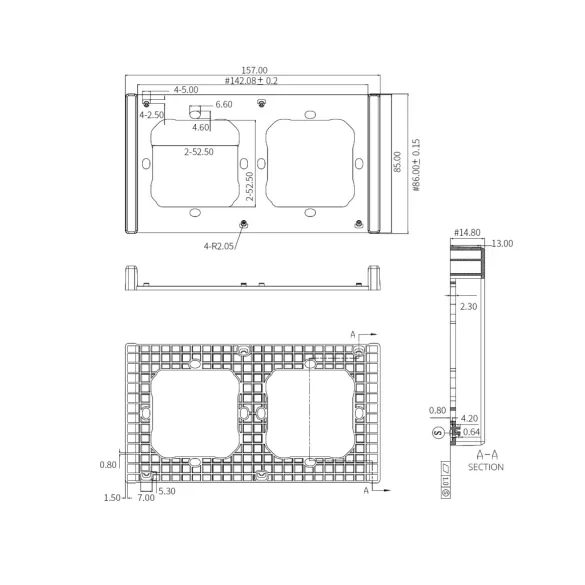 Sonoff kettes sorolókeret M5-80 villanykapcsolókhoz, szürke