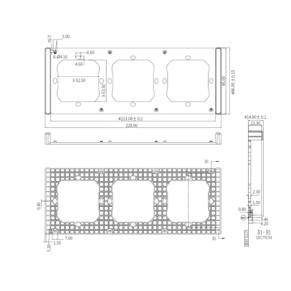 Sonoff hármas sorolókeret M5-80 villanykapcsolókhoz, szürke