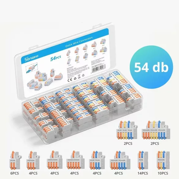 Sonoff vezeték összekötő és elosztó szett (54 db)