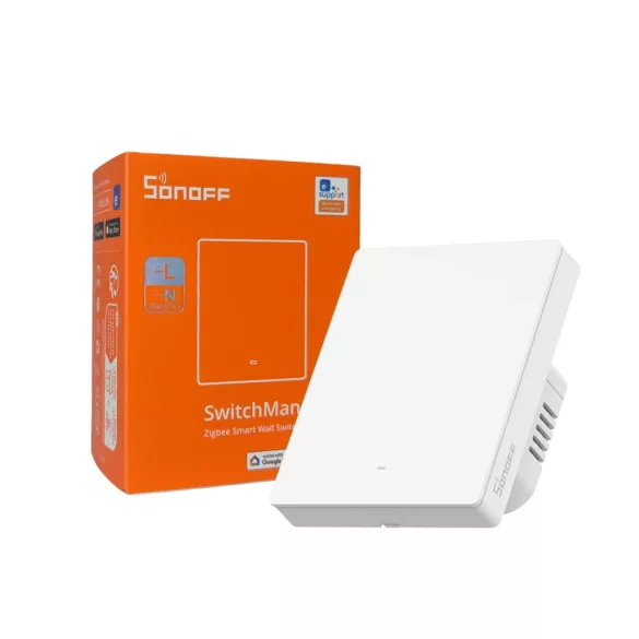 Sonoff SwitchMan M5 – 1 áramkörös, sorolható villanykapcsoló, Zigbee, fehér (ZBM5-1C-80W)