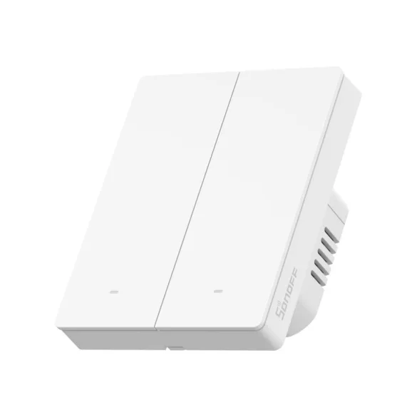Sonoff SwitchMan M5 – 2 áramkörös, sorolható villanykapcsoló, Wi-Fi, Matter, fehér (M5-2C-80W)