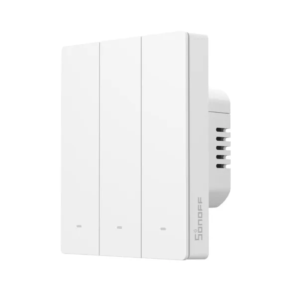 Sonoff SwitchMan M5 – 3 áramkörös, sorolható villanykapcsoló, Wi-Fi, Matter, fehér (M5-3C-80W)