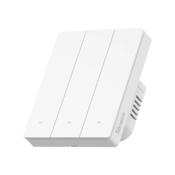 Sonoff SwitchMan M5 – 3 áramkörös, sorolható villanykapcsoló, Wi-Fi, Matter, fehér (M5-3C-80W)