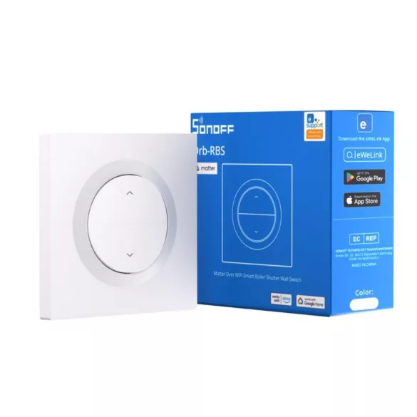 SONOFF Fusion Orb-RBS – Matter-over-Wi-Fi okos redőnyvezérlő fali kapcsoló, fehér (MINI-RBS-E)