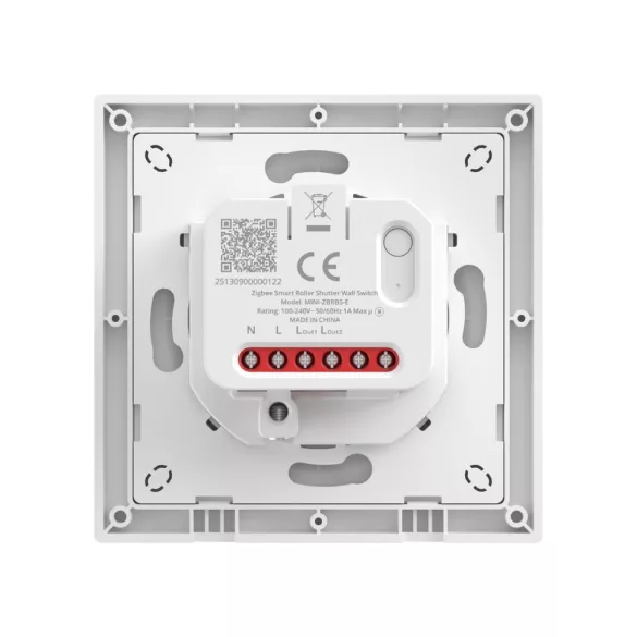 SONOFF Orb-ZBRBS Smart Roller Shutter Wall Switch –  mini relémodul redőnyökhöz + falikapcsoló, Zigbee, fehér  (MINI-ZBRBS-E)