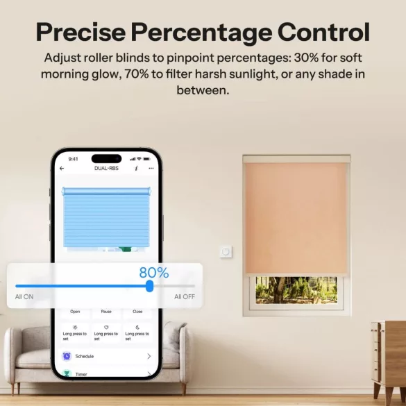 SONOFF Orb-ZBRBS Smart Roller Shutter Wall Switch –  mini relémodul redőnyökhöz + falikapcsoló, Zigbee, fehér  (MINI-ZBRBS-E)