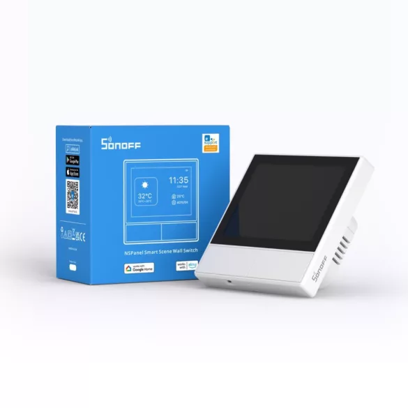 Sonoff NSPanel – eWeLink vezérlőpanel, csillárkapcsolóval, hőmérővel, Wi-Fi, fehér