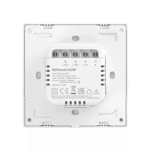 Sonoff NSPanel – eWeLink vezérlőpanel, csillárkapcsolóval, hőmérővel, Wi-Fi, fehér