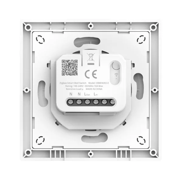 SONOFF Orb-ZBW1 –  egy áramkörös, fázis+nulla mini relémodul + kapcsoló, Zigbee, fehér(ZBMINIR2-E)