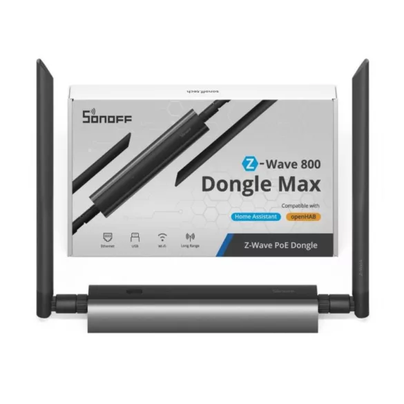 SONOFF Z-Wave 800 PoE Dongle Max – Z-Wave LR hálózati adapter, Wi-Fi, PoE, USB, szürke (Dongle-MZG23)