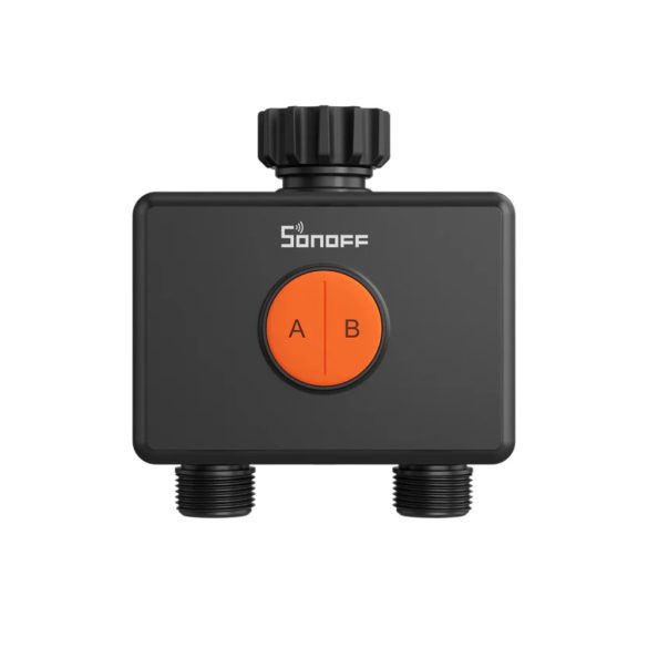 SONOFF Hydro DUO – kétcsatornás okos vízszelep, átfolyásmérővel, Zigbee, fekete (SWV-ZF2E)