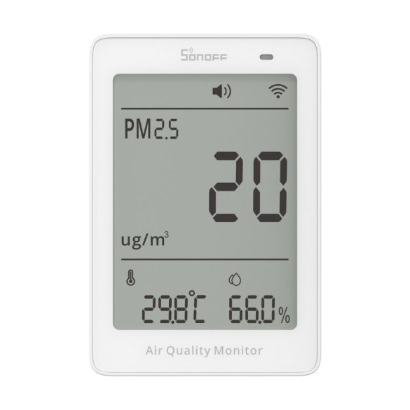 SONOFF AirGuard PM2.5/PM10 –  SAWF-07P levegőminőség -érzékelő, Matter, Wi-Fi, fehér