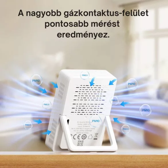 SONOFF AirGuard PM2.5/PM10 –  SAWF-07P levegőminőség -érzékelő, Matter, Wi-Fi, fehér
