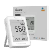   SONOFF AirGuard CO2 SAWF-08P – levegőminőség-érzékelő, Matter, Wi-Fi, fehér