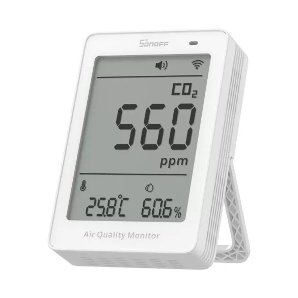 SONOFF AirGuard CO2 SAWF-08P – levegőminőség-érzékelő, Matter, Wi-Fi, fehér