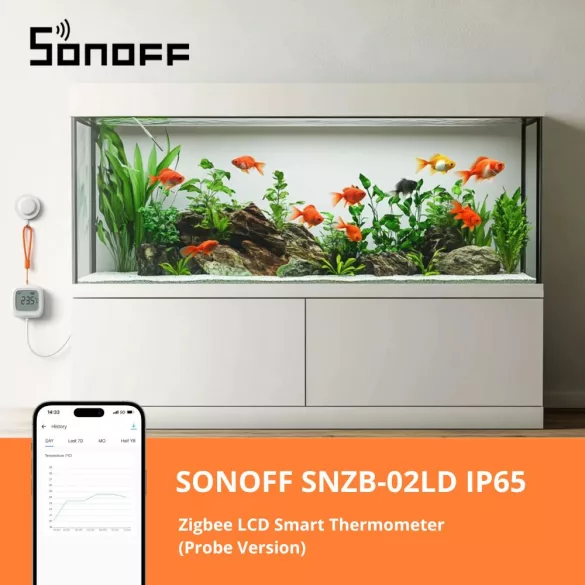 Sonoff SNZB-02LD – érzékelőszondás kültéri hőmérő képernyővel, Zigbee 3.0 (SNZB-02LD)