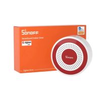   Sonoff SenseGuard Indoor Siren – beltéri sziréna akkumulátorral, USB-C, Zigbee, fehér-piros, (SNZB-09P)