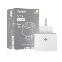   SONOFF S61s Gen2  – Okos konnektor, fogyasztásméréssel, Wi-Fi, Matter, fehér (S61STPF)
