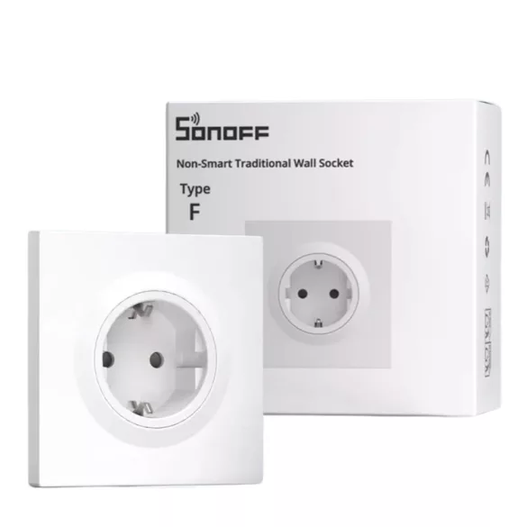 SONOFF WS01STPF-E – hagyományos fali aljzat, Fusion Orb kerethez, fehér