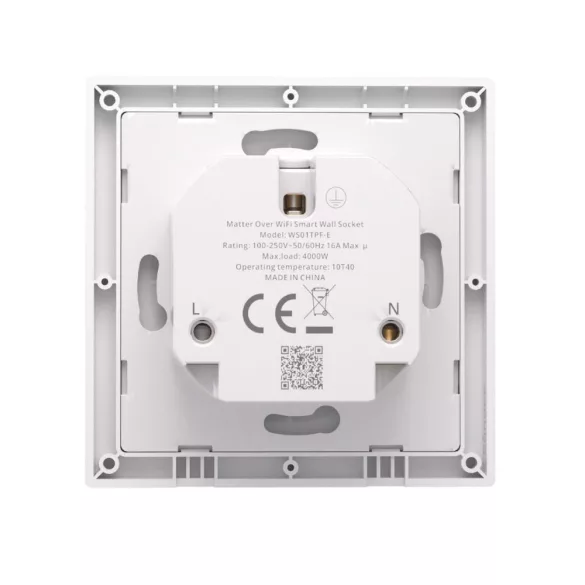 Sonoff Orb Socket Matter Over WiFi Smart Wall Socket  – okos fali dugalj Fusion Orb kerethez, fogyasztás méréssel, Wi-Fi, Matter, fehér (WS01TPF-E)