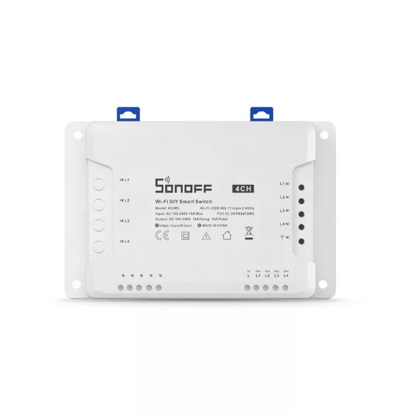 Sonoff 4CH R3 – 4 áramkörös 230V AC relé, Wi-Fi