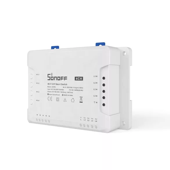 Sonoff 4CH R3 – 4 áramkörös 230V AC relé, Wi-Fi