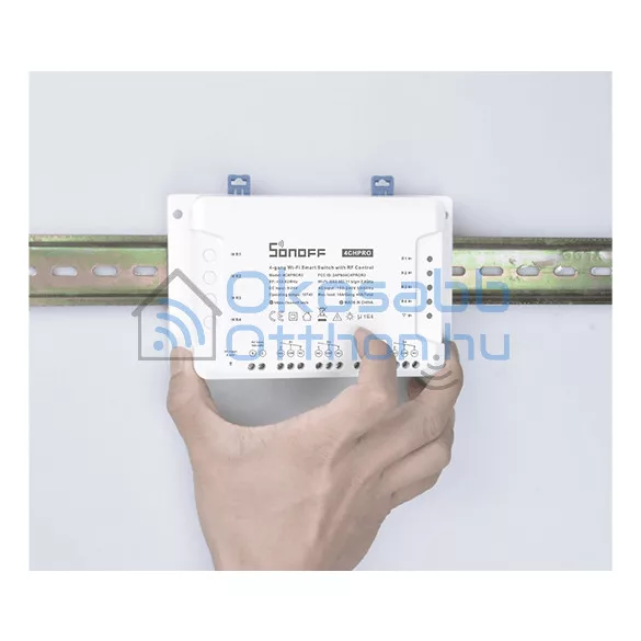 Sonoff 4CH Pro R3 – 4 áramkörös NO/NC relé, DIN, Wi-Fi, RF433