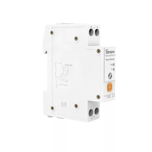 Sonoff Basic DIN Rail – relé modul, 1 áramkörös, fogyasztásmérő, DIN-sínes, 32A, Zigbee, Bluetooth (BASIC-ZB1GSP)