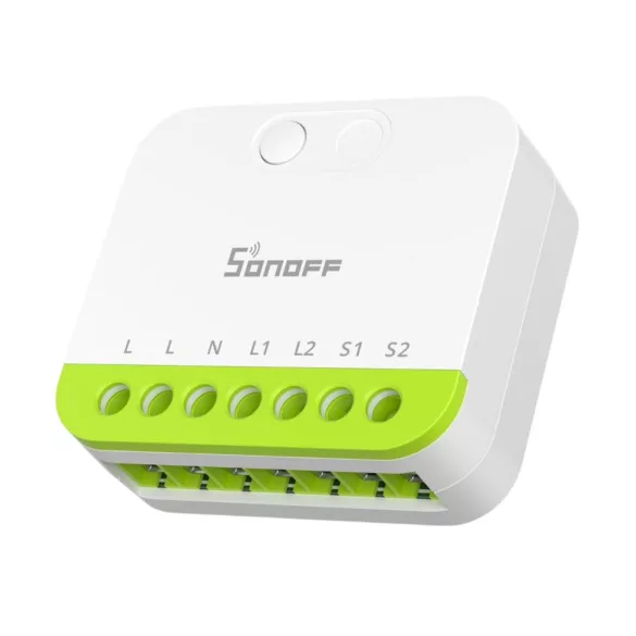 Sonoff MINI DUO  2-Gang Zigbee Smart Switch – két áramkörös, fázis+nulla mini relémodul, Zigbee (MINI-ZB2GS)