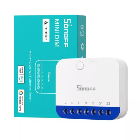 Sonoff MINI-DIM Dimmer Switch – fényerőszabályzó modul, fogyasztásmérős, Matter, Wi-Fi
