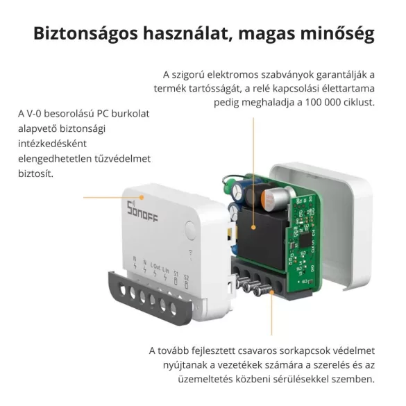 Sonoff ZBMINI Extreme – 1 áramkörös relé, Zigbee 3.0 (ZBMINIR2)