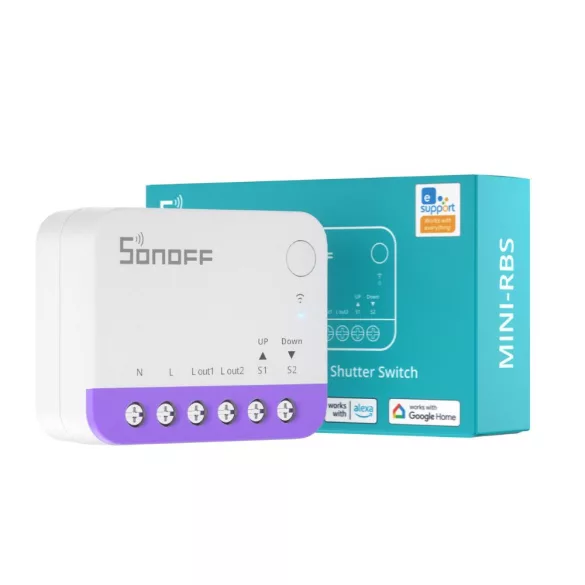 Sonoff Mini-RBS okos redőnyvezérlő modul, Wi-Fi, eWeLink-Remote, Matter kompatibilis