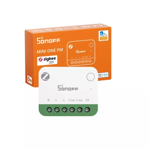 Sonoff MINI ONE PM –  relé modul, 1 áramkörös, fogyasztásmérős, Zigbee, Bluetooth (MINI-ZB1GSP)
