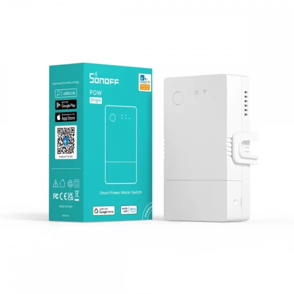 Sonoff Pow Origin 16 – 1 áramkörös relé, fogyasztásmérés, Wi-Fi (POWR316)